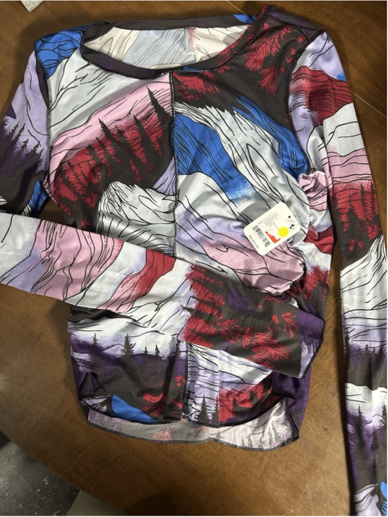 Free People Tops - NWT FP Movement Right On Run Printed Long Sleeve Layer Rocky Ridge
